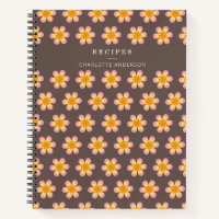 Retro Boho Flowers Brown Personalised Recipe  
