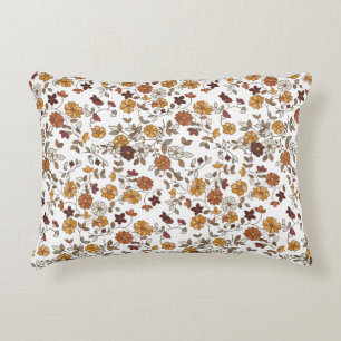 Retro Boho Flowers Pattern  Decorative Cushion