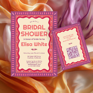 Retro Boho Fun Handmade CUSTOM Bridal Shower  Enclosure Card