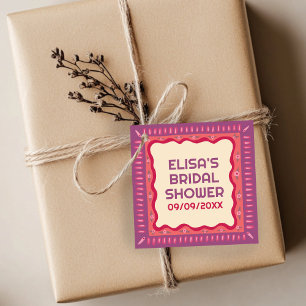 Retro Boho Fun Handmade CUSTOM Bridal Shower Favour Tags