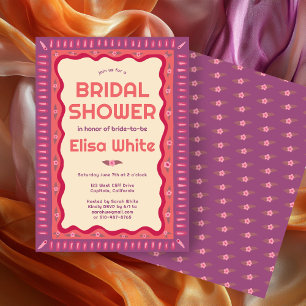 Retro Boho Fun Handmade CUSTOM Bridal Shower Invitation