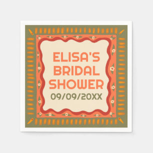 Retro Boho Fun Handmade CUSTOM Bridal Shower  Napkin