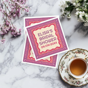 Retro Boho Fun Handmade CUSTOM Bridal Shower  Napkin