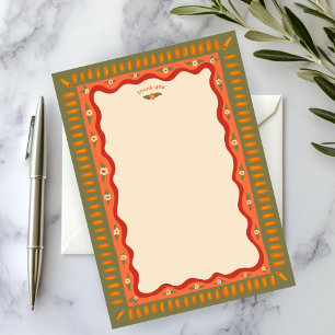 Retro Boho Fun Handmade CUSTOM Bridal Shower  Thank You Card