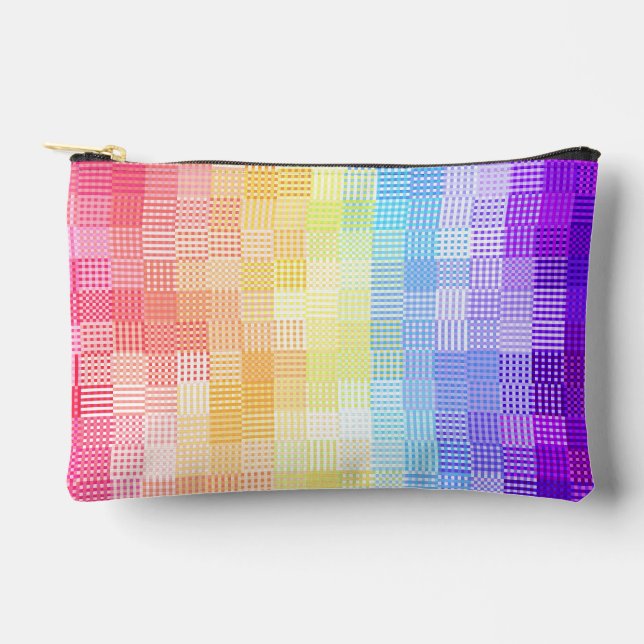 Retro Boho Funky Quirky Xenogender Plaid Pride Accessory Pouch (Front)