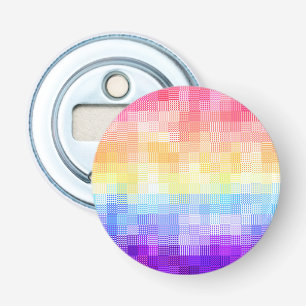 Retro Boho Funky Quirky Xenogender Plaid Pride Bottle Opener