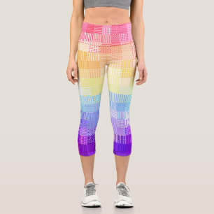 Retro Boho Funky Quirky Xenogender Plaid Pride Capri Leggings