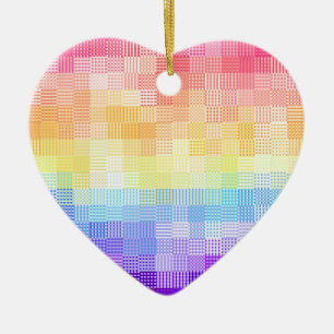 Retro Boho Funky Quirky Xenogender Plaid Pride Ceramic Tree Decoration