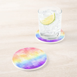Retro Boho Funky Quirky Xenogender Plaid Pride Coaster