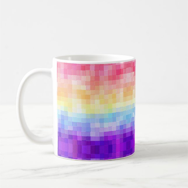 Retro Boho Funky Quirky Xenogender Plaid Pride Coffee Mug (Left)