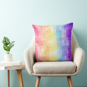 Retro Boho Funky Quirky Xenogender Plaid Pride Cushion