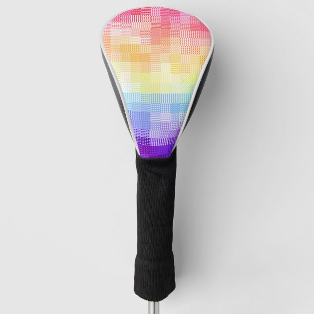 Retro Boho Funky Quirky Xenogender Plaid Pride Golf Head Cover (Front)