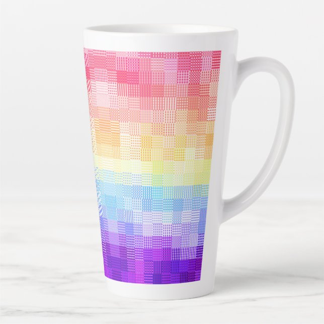 Retro Boho Funky Quirky Xenogender Plaid Pride Latte Mug (Right)