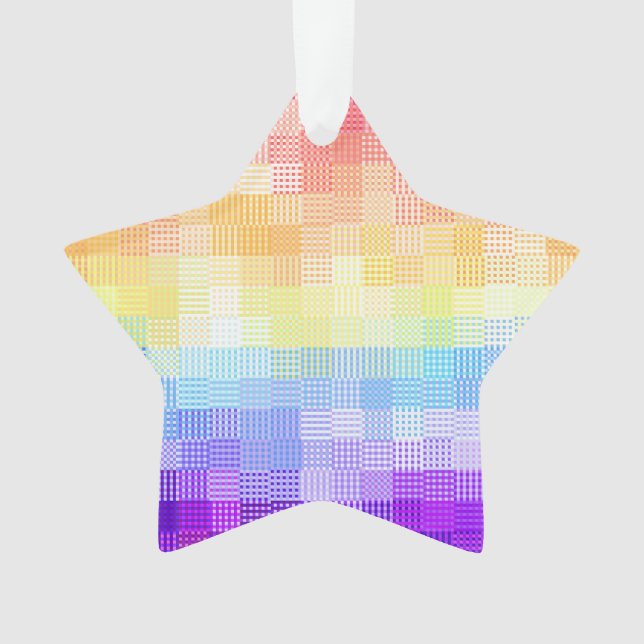 Retro Boho Funky Quirky Xenogender Plaid Pride Ornament (Front)