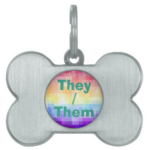 Retro Boho Funky Quirky Xenogender Plaid Pride Pet ID Tag