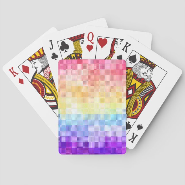 Retro Boho Funky Quirky Xenogender Plaid Pride Playing Cards (Back)