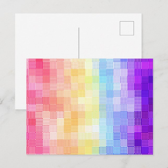 Retro Boho Funky Quirky Xenogender Plaid Pride Postcard (Front/Back)
