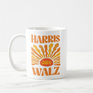 Retro Boho Harris Walz 2024 Coffee Mug