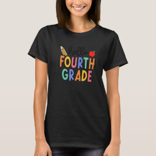 Retro Boho Hello Fourth Grade 4th Grader Back To S T-Shirt