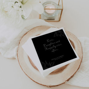 Retro Boho Love Laughter and Happily Ever After  Napkin