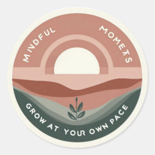 Retro Boho Mindful Moments Sticker - Grow At Your 