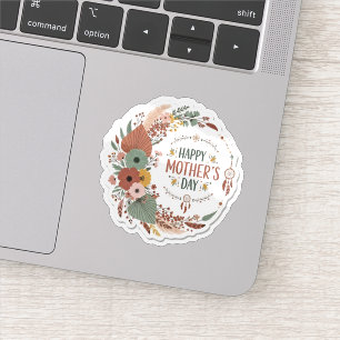 Retro Boho Mothers Day Floral Cute Sticker