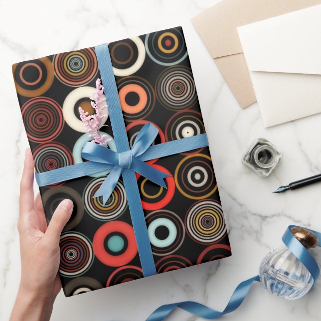 Retro Boho Multicolor Circle Wrapping Paper (Gifting)