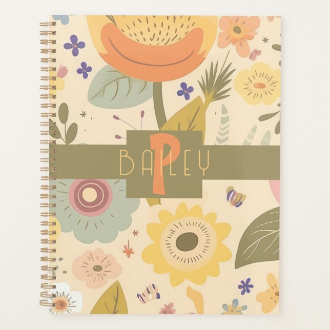 Retro Boho personalised Planner (Front)