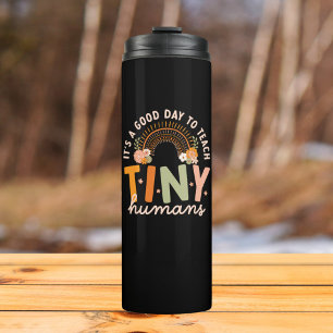 Retro Boho Preschool Teacher Quote Thermal Tumbler
