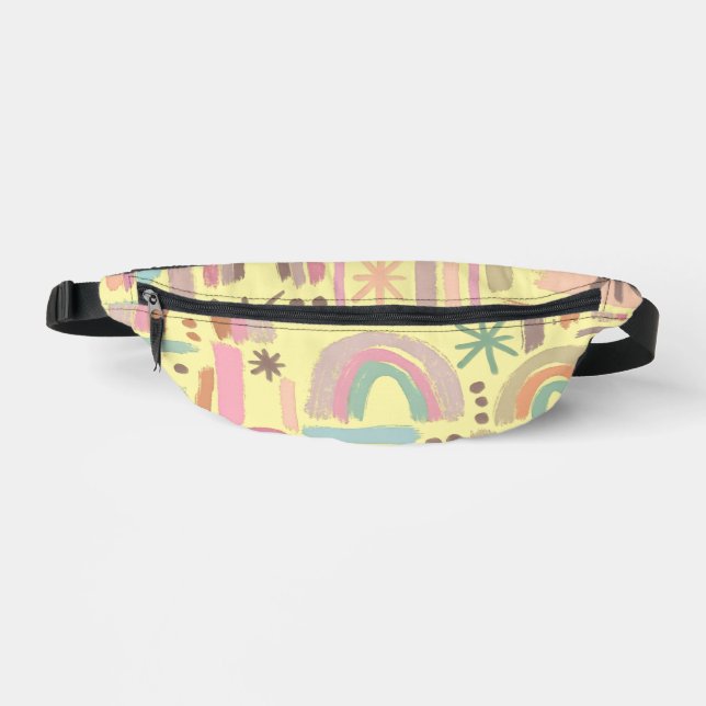 Retro Boho Rainbow Fanny Pack (Front)