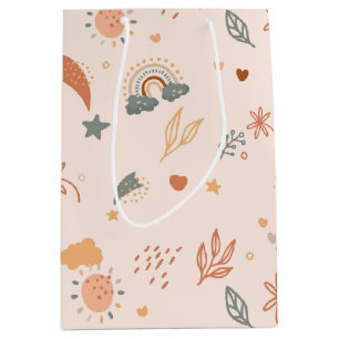 Retro Boho Rust Brown Medium Gift Bag