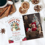 Retro Boho Snowman Christmas Tree 1st Birthday Invitation<br><div class="desc">Retro Boho Snowman Christmas Tree 1st Birthday Invitation</div>