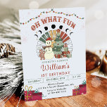 Retro Boho Snowman Christmas Tree Birthday Party Invitation<br><div class="desc">Retro Boho Snowman Christmas Tree Birthday Party Invitation</div>