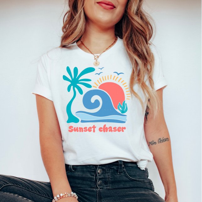 Retro Boho Summer Sunset Chaser T-Shirt (Creator Uploaded)