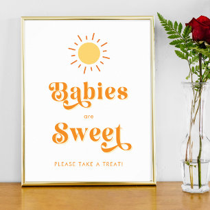 Retro Boho Sun Babies are Sweet Treat Favour Sign