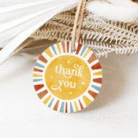 Retro Boho Sun Burst Thank You Favour Tags