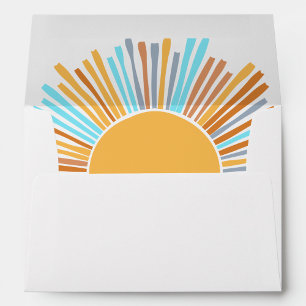 Retro Boho Sun Here Comes The Sun Envelope