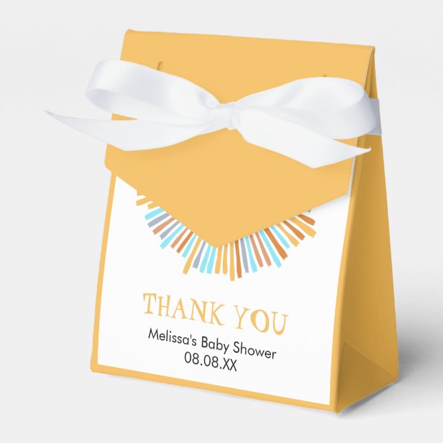 Retro Boho Sun Here Comes The Sun Favour Box (Front Side)