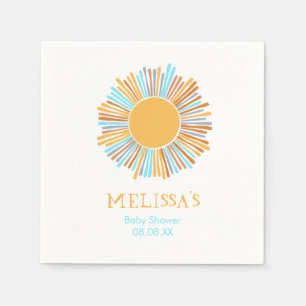 Retro Boho Sun Here Comes The Sun Napkin