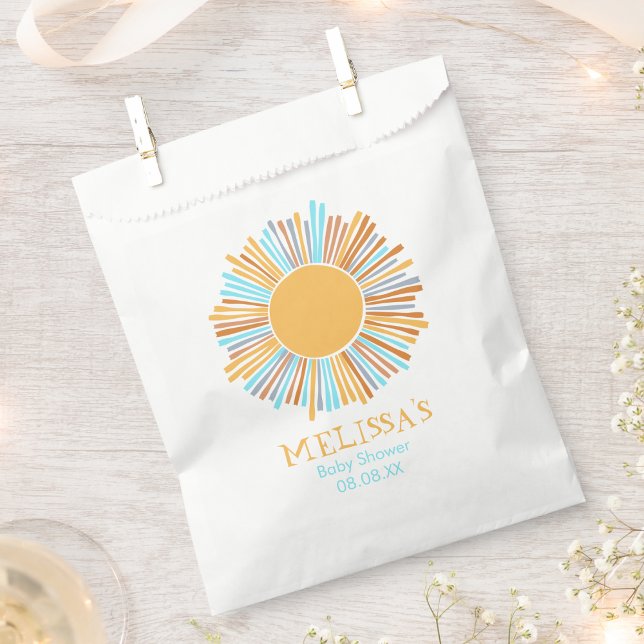 Retro boho sun here comes the sun thank you favour bags (Creator Uploaded)