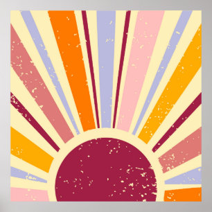Retro boho sun  poster