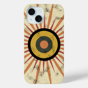 Retro Boho Sunburst Design iPhone 15 Case