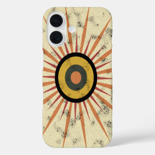 Retro Boho Sunburst Design iPhone 16 Case