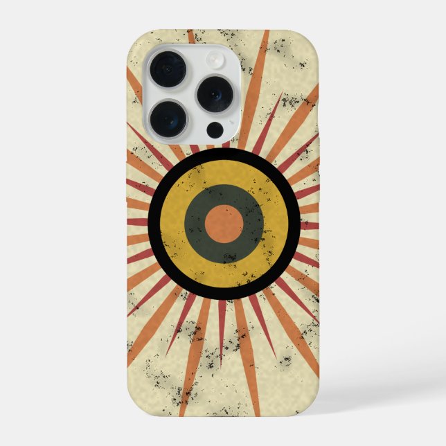 Retro Boho Sunburst Design iPhone Case (Back)