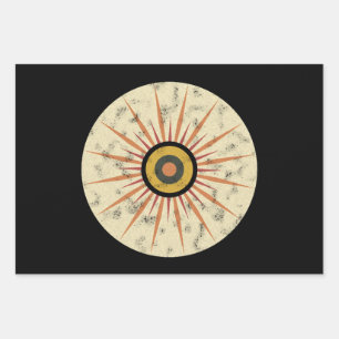 Retro Boho Sunburst Design Wrapping Paper Sheet