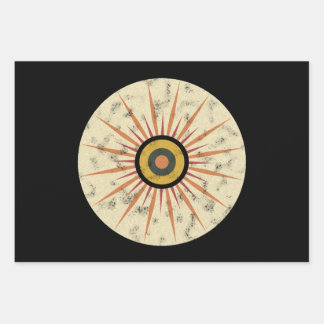 Retro Boho Sunburst Design Wrapping Paper Sheet