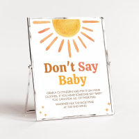 Retro Boho Sunshine Baby Shower Don't Say Baby
