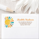 Retro Boho Sunshine Here Comes The Son Baby Shower<br><div class="desc">Boho sunshine return address labels. Matching items available in our store!</div>