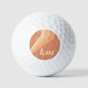 Retro Boho Tan Terracotta Wave Personalised Golf Balls