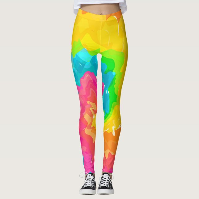retro boho tie dye leggings (Front)